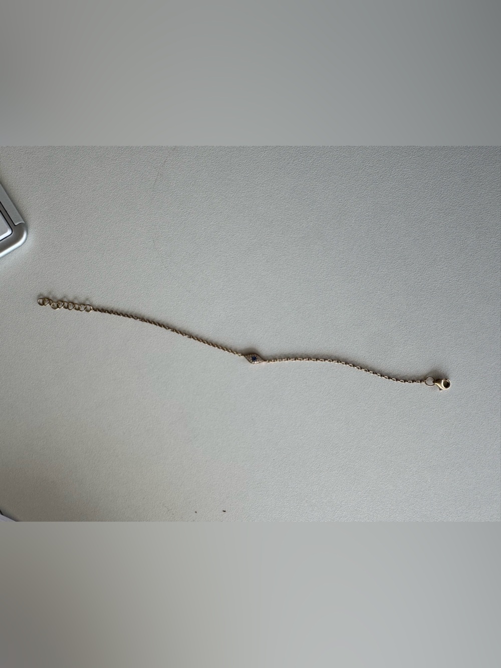 Delicate Gold Chain Bracelet with Single Accent Stone - Women Jewelry